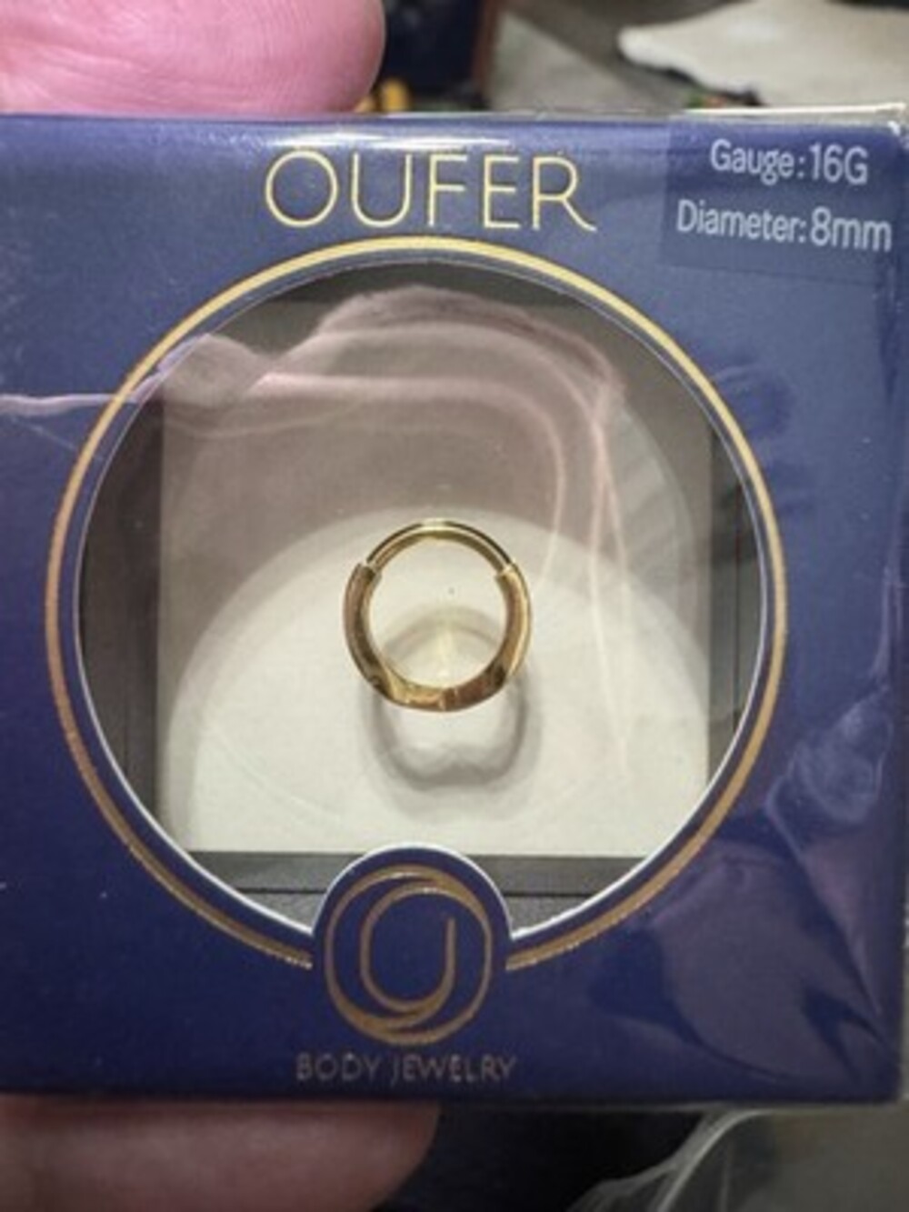 OUFER 16G Hinged Segment Ring – Gold Plated Body Jewelry (8mm Diameter)